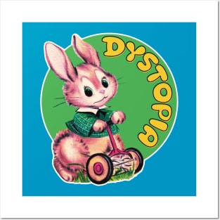 Dystopia Lawn Mower Bunny Posters and Art